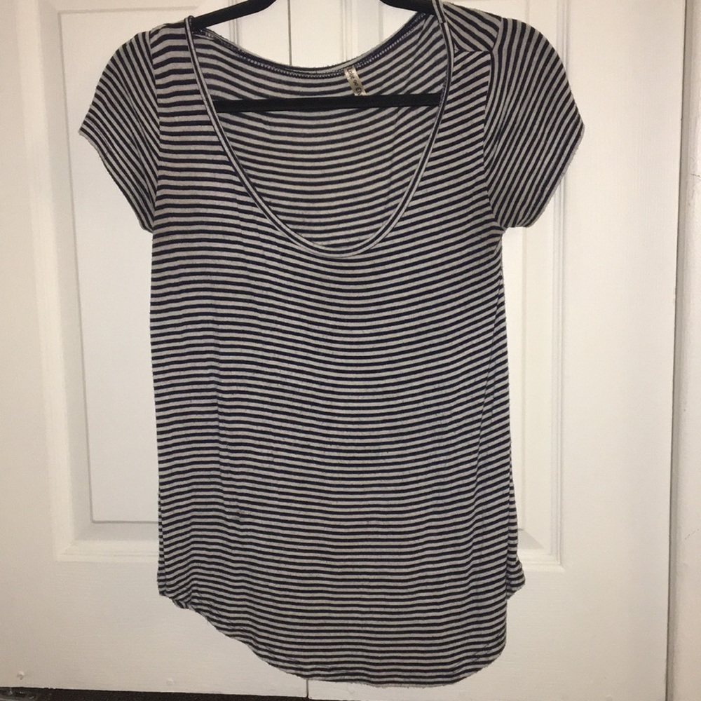 Love Charm Navy/White striped top